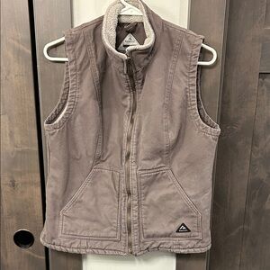 Ridgecut Toughwear Duck Vest Canvas Sherpa Lined Gray Women’s Small gently worn
